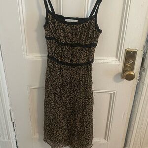 Anemos Black and Tan Patterned Top